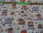 Fashion Házikó mintás anyag patchwork pamutvászon, 140cm/0, 5m