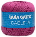 LANA GATTO Cable5 kötő/horgoló fonal, egyiptomi Mako pamut, 50g, 7832, Ciclamino