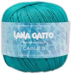 LANA GATTO - Cable5 kötő/horgoló fonal, egyiptomi pamut, 50g, 8883, Turchese