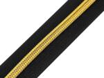 Fashion Méteres cipzár fényes fogakkal, 5mm fogszélesség, 1m, 790305, fekete-arany
