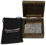  Whisky hűtő gránitkocka zsákkal fadobozban 6db