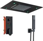  Zuhanycsap szett, Blackswan, M114 típus, SPA modell matt fekete LED-del, mérete 50 cm