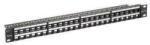 Equip Panou de patch-uri cu gestionare a cablurilor / negru, RAL 9005 / 1U / 19" / 48 de porturi (769248)