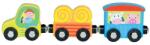 Goki Jucărie din lemn Goki - Tractor cu remorcă, cu conexiune magnetică (55862)