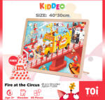 Toi World Puzzle din lemn pentru copii Toi World - Incendiu la circ, 48 piese (TWTP015) Puzzle