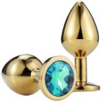 Passion Labs Dop Anal Metallic Buttplug, Small, Auriu/Albastru Deschis, Passion Labs