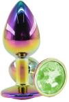 Guilty Toys Dop Anal Metalic, Medium, Multicolor, Piatra Verde Deschis, Guilty Toys