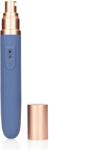 Loveline Vibrator Travel cu Compartiment pentru Lubrifiant, 10 Moduri Vibratii, Silicon, USB, Albastru, 18.6 cm Vibrator