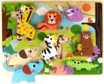 Tooky Toy Puzzle 3D din lemn Jucărie Tooky - Animale sălbatice (TH633) Puzzle