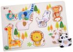Classic World Puzzle din lemn cu manere Classic World - Gradina zoologica (3617) Puzzle