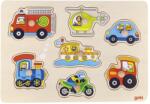 Goki Puzzle din lemn cu manere Goki - Mijloace de transport (57491) Puzzle