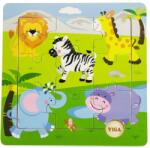 Viga Toys Puzzle din lemn Viga - Jungla, 9 piese (50838) Puzzle