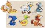 Goki Puzzle din lemn cu manere Goki - Animale domestice, cu imagini ascunse (57929) Puzzle