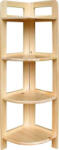 Komforttéka Janó Sarokpolc - Tömör Fenyő - 4 Polcos - 126 cm