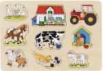 Goki Puzzle din lemn cu manere Goki - Ferma (57908) Puzzle