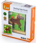 Viga Toys Puzzle educațional cu cuburi Viga - Pets, 9 piese (50833) Puzzle