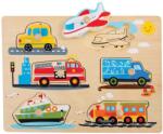 Tooky Toy Puzzle din lemn cu mâner Tooky Toy - Vehicule de transport (L20066) Puzzle