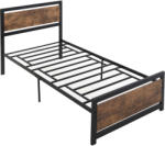 HomCom Ágykeret, Homcom, MDF/acél, fekete/barna