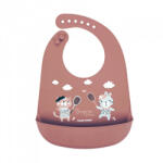Canpol Babies Szilikonos előke zsebbel Bonjour Paris, 4 hó+ (pink) (74/027_RED)