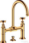 Hansgrohe AXOR MONTREUX felsőhidas mosdó csaptelep automata leeresztővel, polírozott arany hatású 16510990 (16510990)