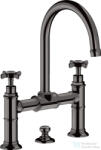 Hansgrohe AXOR MONTREUX felsőhidas mosdó csaptelep automata leeresztővel, polírozott fekete króm 16510330 (16510330)
