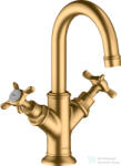 Hansgrohe AXOR MONTREUX kétkaros mosdó csaptelep automata leeresztővel, szálcsiszolt sárgaréz hatású 16505950 (16505950)