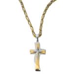 HARAHU Simple Cross Férfi nyakék-Arany/Ezüst KP32703