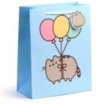 PUSHEEN cicás ajándéktáska, 33x26x12cm, nagy, macska lufikkal
