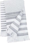 Kariban Uniszex törölköző Kariban KA132 Striped Fringed Fouta -Egy méret, Striped White/Smoke
