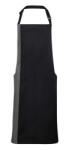 Premier Uniszex, női, férfi kötény, szakács, pincér Premier PR162 Colours Collection’ Contrast Bib Apron -Egy méret, Black/Red