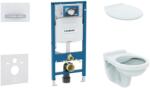 Geberit Duofix - Set de instalare încastrată, vas de toaletă Alpha și capac, clapetă Sigma50, alb alpin 111.300. 00.5 NR8 (111.300.00.5 NR8)