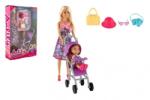 Teddies Păpușa Anlily 30cm cu fetița și căruciorul + accesorii din plastic (TD00861735) Figurina