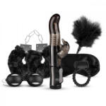 LoveBoxxx I love Black - вибрационен BDSM комплект - 6 части - черен - lovesexshop