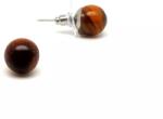 R. M. ékszer Fülbevaló golyó tigrisszem 10mm (087649)