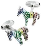  Mandzsetta gombok zebra, színes, csíkos (CSS569)
