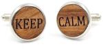 EVA´S Fa kerek mandzsettagombok Keep Calm (CSS746)