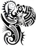  Nagy hamis tetoválás a hátra, mellkasra maori stílus, maori (MET059)