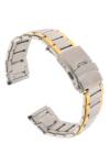  Curea de ceas din metal, 22 mm x 19 cm, argintiu/auriu - ellegant