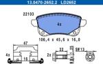 ATE set placute frana, frana disc ATE Ceramic 13.0470-2652.2 (13.0470-2652.2)