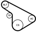 Continental Ctam Set curea transmisie cu caneluri CONTINENTAL CTAM 5PK1212K1 - automobilus