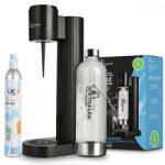 EXTRALINK Smart Life Zestaw Saturator Hydrospark Black Sj-191b + Butelka 1l + Cylinder Co2 425g (ex_33652)