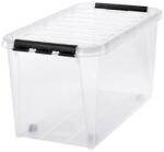 SMARTSTORE Műanyag tárolódoboz, 70 liter, fekete fogantyúkkal, SMARTSTORE "Classic 70", átlátszó (CSDSMART49) - primatinta