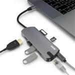 NEXTONE PD-PRO-HUB USB-C Pro többportos szürke adapter (PD-PRO-HUB) - officedepot