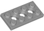 LEGO® 3709bc86 - LEGO világosszürke technic lap 2 x 4 méretű 3 lyukkal (3709bc86)