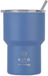 Estia Home Art Coffee Mug Lite Save The Aegean Reciclabil Pahar Termos Oțel inoxidabil Fără BPA 400ml albastru denim cu Pai 01-18450 (01-18450)