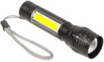 O&T LED mini USB zseblámpa, fekete