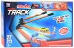 Magic Toys Power Track: 22db-os versenypálya szett kereszteződéssel és 2db hátrahúzható kisautóval 1/64 (MKK583377)