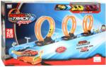 Magic Toys Racing Track: 28db-os versenypálya szett 3db hurokkal és 2db hátrahúzható autóval 1/64 (MKK583422)