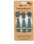 Petite&Mars TAKE&MATCH Szilikon gyakorló kanál szett, 3db, zöld