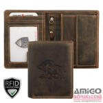 Giorgio Carelli 412772 602 Giorgio Carelli motívumos pénztárca vaddisznó egészalakos